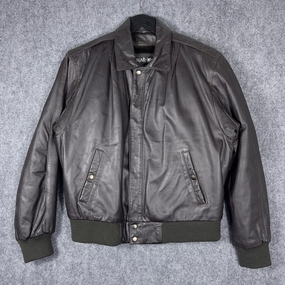 Wear-Me-Out Other - Wear-Me-Out Leather Bomber Jacket Mens 38 Brown Faux Fur Lined Flight Coat
